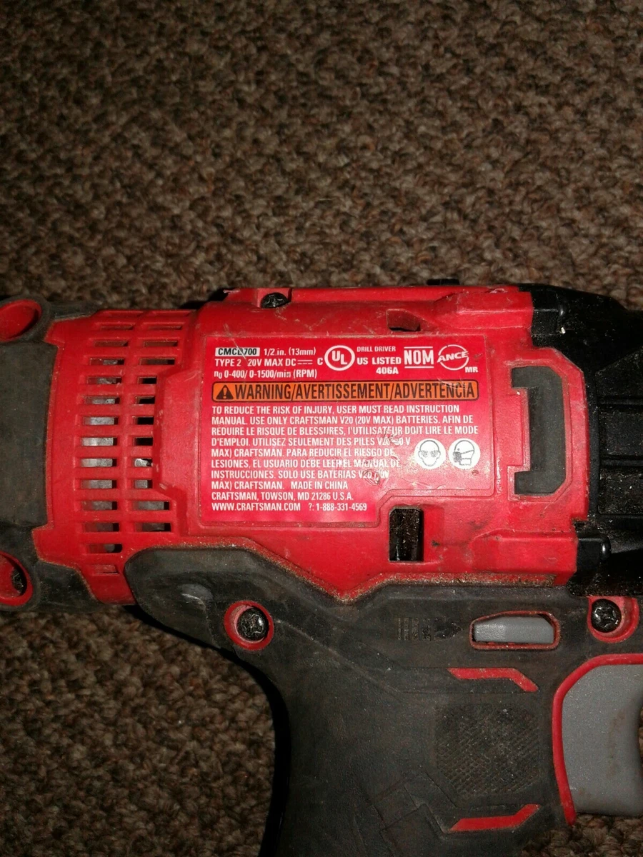 Craftsman CMCD700 V20 Cordless 1 2
