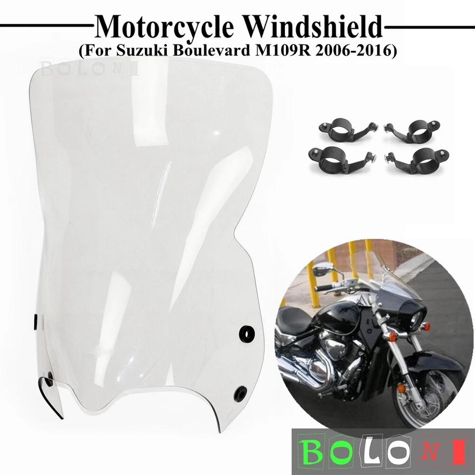 For 2006-2022 Suzuki Boulevard M109R Boss M50 M90 M109R2 M109RZ Sport Windshield - Image 2 of 4