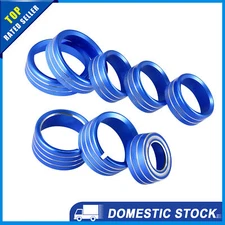 Pack of 8 for GMC Sierra Aluminum Alloy AC Radio Switch Knob Cover Decor Blue 