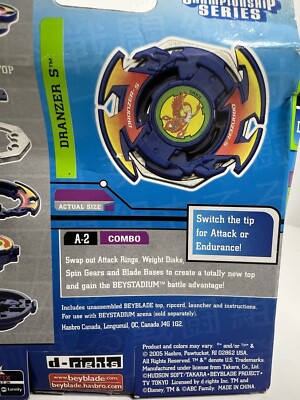 2005 Hasbro Beyblade BBA Championship Series DRANZER S A-2 Combo