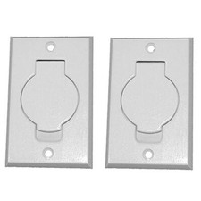 Central Vacuum White Inlet Valves for Beam Central Vac, White Round Door 2 Pack
