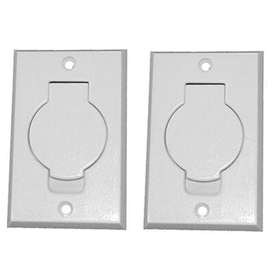 Central Vacuum White Inlet Valves  for Beam Central Vac, White Round Door 2 Pack