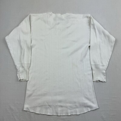 Vintage 1960s Long Sleeve Shirt Adult Medium White Undershirt