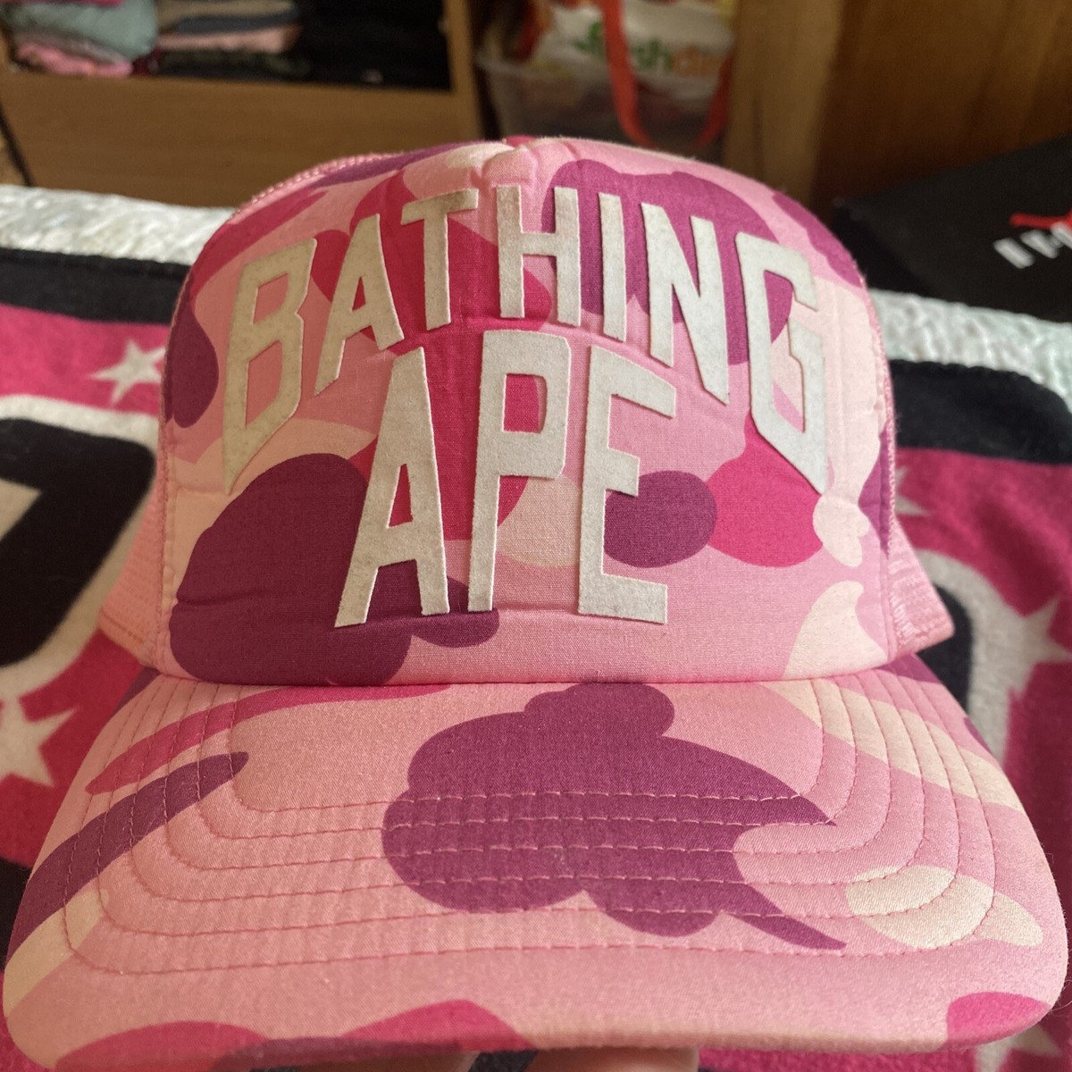 BAPE PINK CAMO TRUCKER HAT A BATHING APE RARE OG BAPE | eBay BAPE PINK CAMO TRUCKER HAT A BATHING APE RARE OG BAPE | eBay