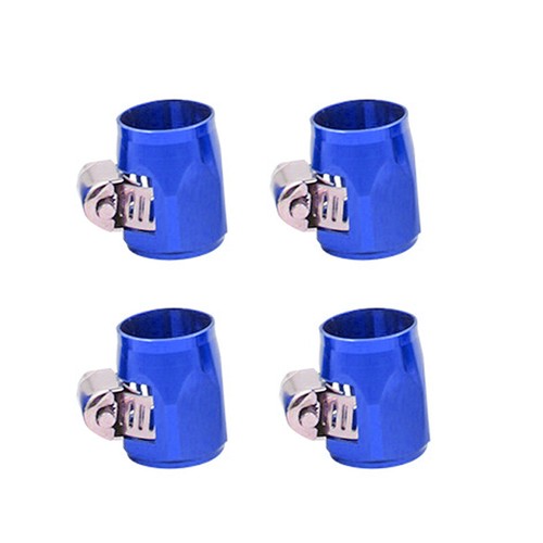 4Pcs Blue AN6 Fuel Hose Line End Cover Clamp Adapter Fitting Connectors