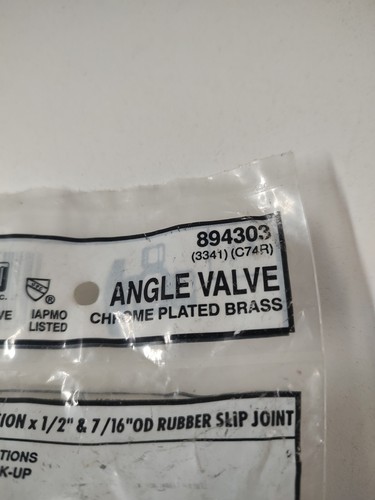 Jameco 5/8" OD compression x 1/2 & 7/16 rubber slip joint Angle Valve 894203 - Picture 2 of 5