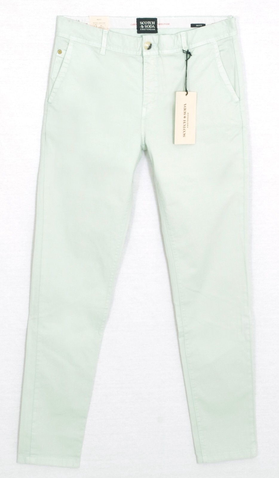 Scotch&Soda Chinos Mott Súper Slim Fit Elástica Hombre Verde de Agua 165930