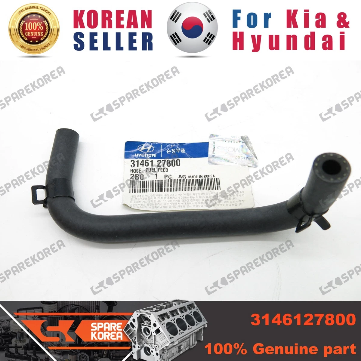 Genuine/OEM 3146127800 HOSE-FUEL FEED for Hyundai New Santa Fe | eBay