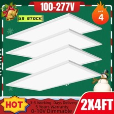 LED Panel Light 4Pack 75W 2x4 FT,Recessed Edge-Lit Drop Ceiling Troffer Flat LED