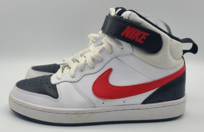 Nike Court Borough Mid 2 Shoe Youth 5Y White Black Basketball Sneaker CD7782-110