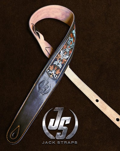 Jack Straps Guitar Strap Brocade & Leather Gl-015-01