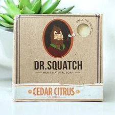 Dr. Squatch Cedar Citrus Soap Bar for Men Natural Peppermint Leaves 5 oz