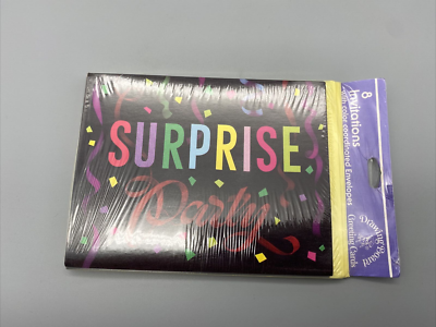 40 Surprise Party Invitation Confetti Rainbow Cards Drawing Board