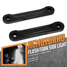 LED Flush Fork Turn Signal Side Light Black For Harley Electra Road Glide 98-23