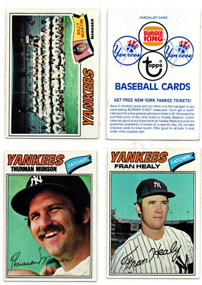 1977 Burger King New York Yankees set vintage odd oddball 24 cards Piniella SP
