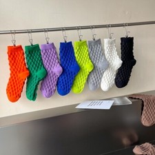 5 Pairs Womens Girls Socks Lot Bright Solid Colors 3d design Casual Dress Socks