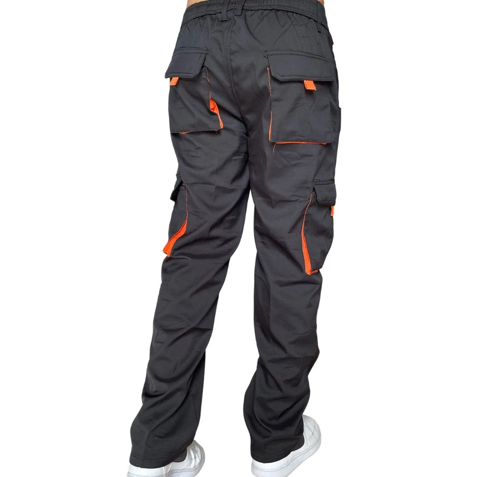 Pantaloni da lavoro uomo multitasche leggero con tasche laterali elasticizzati L - Immagine 3 di 4