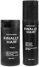FINALLY HAIR  BUILDING FIBER 28G BOTTLE AND FIBER LOCK SPRAY COMBO PACK