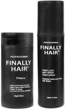 FINALLY HAIR® BUILDING FIBER 28G BOTTLE AND FIBER LOCK SPRAY COMBO PACK