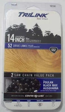 TriLink 14" Chainsaw Chain 2 Pack S52 - 3/8" LP - .050" G - 52 DL - Combo Ship