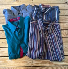 Paul Frederick Men  s Lot Of 4 Button up shirt size 18.5 Multicolor HH