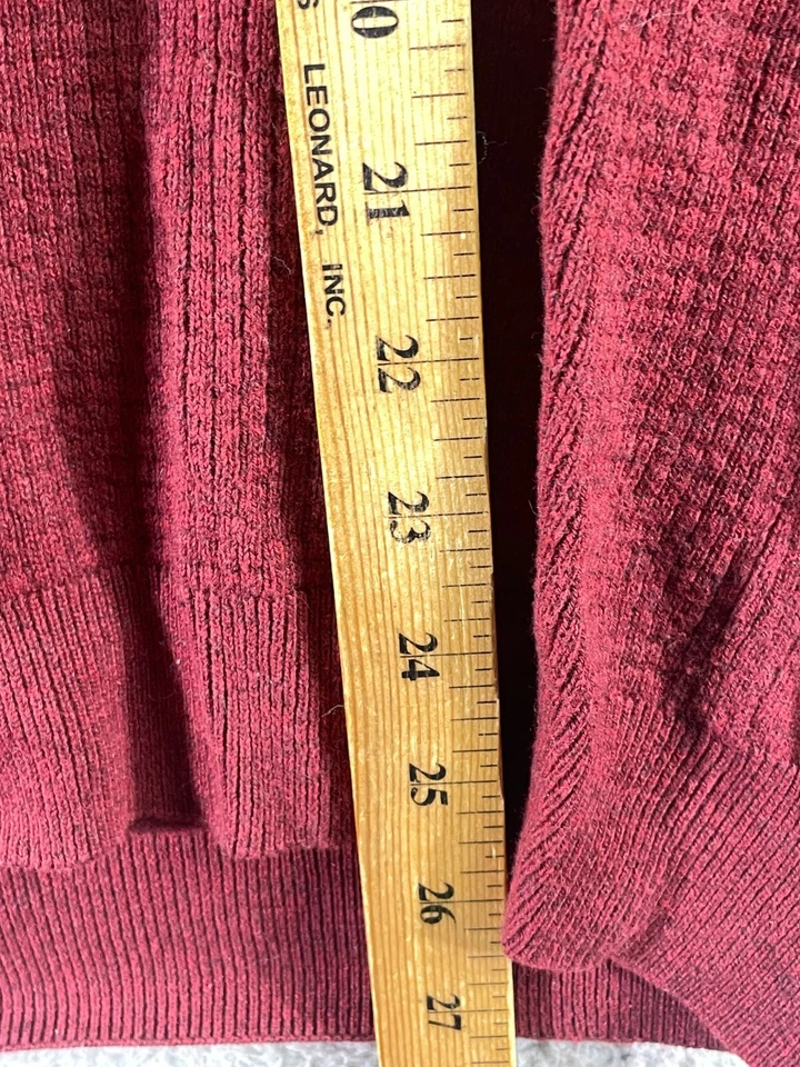 Mens Tasso Elba Maroon Long Sleeve Mock Neck Henley T-Shirt Size Medium - Image 4 of 4