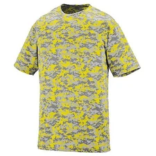 NEW! Neon Yellow Digital Camo Baseball Wicking Dry Fit Youth Sizes T Shirt Kids