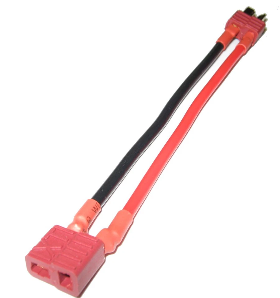 Male to Female Deans lipo battery connector T-Plug 14awg Silicon Wire 10cm Nylon - Image 3 of 4