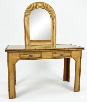 Stunning Rare Raymor Signed Mid Century Desk Writing Table Vanity with Mirror