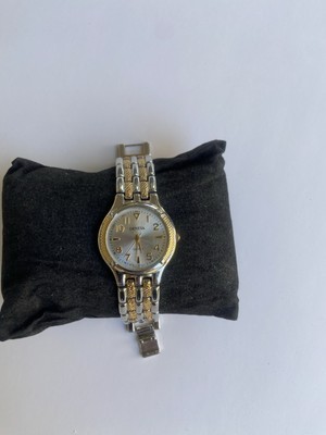 Times Square Women's Wristwatch | Gold & Silver Tone Flex Band | Working Great