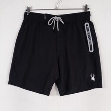 Spyder Swim Trunks Mens XL Black Lined Stretch Pockets Performance Beach Summer