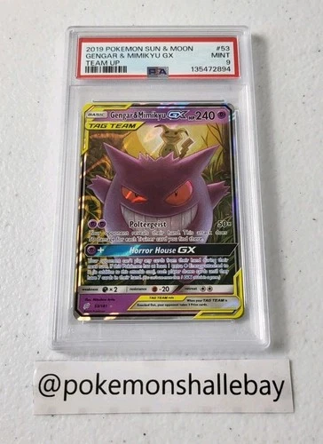 Gengar & Mimikyu Gx 53/181 - Team Up *PSA 9 - MINT* Holo Rare Pokemon Card