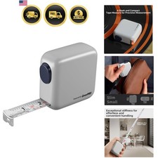 Cinta métrica autobloqueante 10 pies/3 m, escalas métricas e imperiales de doble cara, alta...