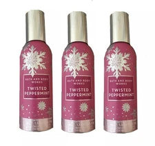 Bath Body Works 1.5 oz Twisted Peppermint 3 Pack Concentrated Room Spray White