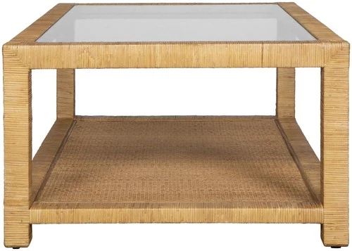 Uttermost 50050 Kensing 42"W Mango and Rattan Table - Clear - Picture 3 of 4