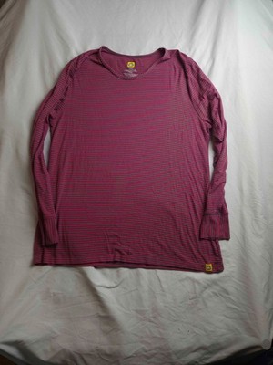 Wonder Wink Shirt Top Womens Size XL Red Gray Striped Knit Long Sleeves Casual