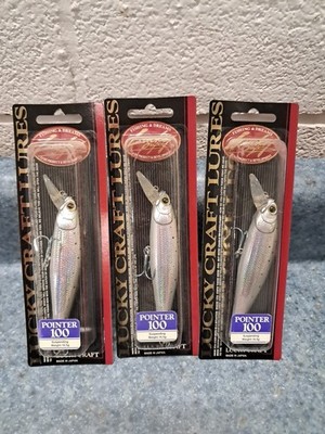 3 LUCKY CRAFT Pointer 100 OGs 5/8oz  100mm Luckycraft Suspending Jerkbait Rare!