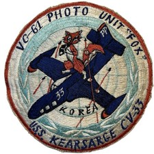 Korean War VC-61 Navy Photo Unit Patch Theater Made USS Kearsarge CV-33 Uniform