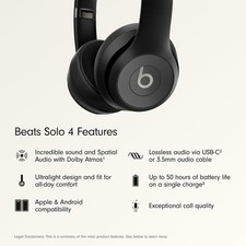 Beats Solo 4 - Wireless Bluetooth On-Ear Headphones, Apple  Android Compatible,