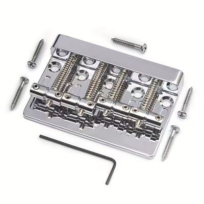 4-String Bass Bridge Retro Style Silber/Chrome   79,5x53mm   19mm Saitenabstand