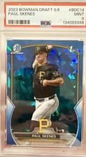 2023 Paul Skenes PSA 9 Sapphire Bowman Chrome Draft BDC-14 ROOKIE,Cy Young Award