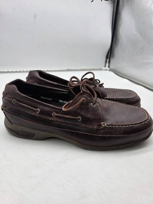 Dunham Shoes Mens Size 12 2E Brown Leather Boat Deck Moc Toe Lace Up MLN450BN