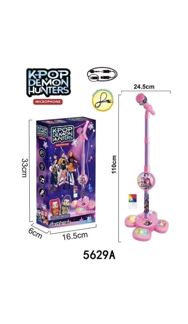 Kpop Demon Music Microphone Children's Toy with Light Microphone Can Play Songs
