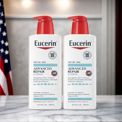 Eucerin Advanced Repair Body Lotion 16.9 fl oz Pump Bottle (2 Pack)