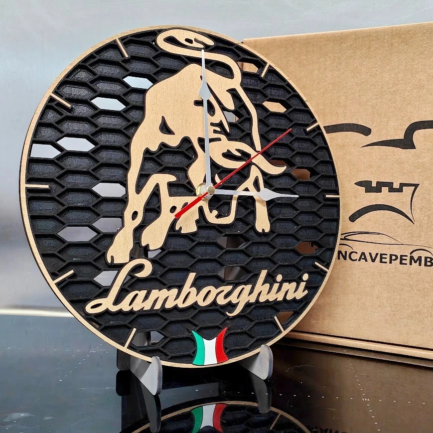 Lamborghini Style Wall Clock – Garage, Man Cave, Workshop – Unique Gift - Image 1 of 1