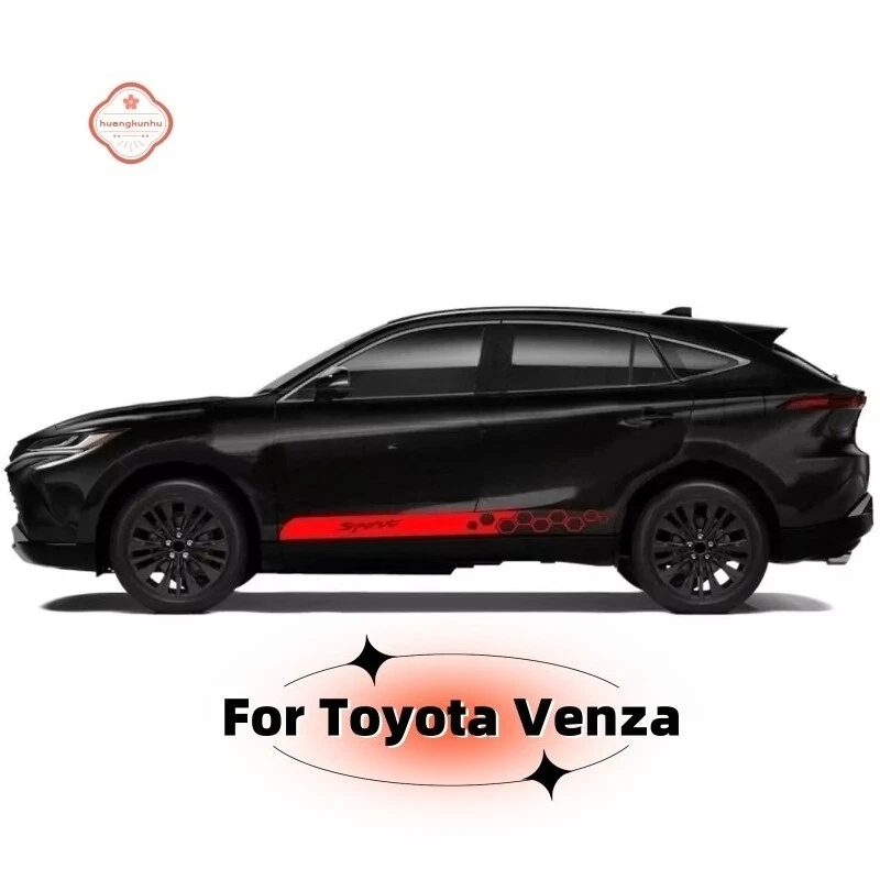For Toyota Venza Side Skirt Car Sport Racing Vinyl Stripes Decals Kit 2PC Kit - Image 2 of 4