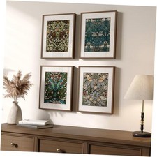 Framed William Morris Canvas Wall Art, 4 8" W x 10" H x 4Pcs Floral 4 Pcs