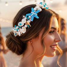 Seashell Wedding Headband Mermaid Starfish Hair Vine Pearl Beach Hair