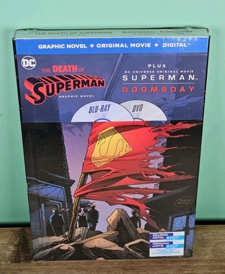 THE DEATH OF SUPERMAN Graphic Novel and SUPERMAN:DOOMSDAY BLU-RAY + DVD set NEW!