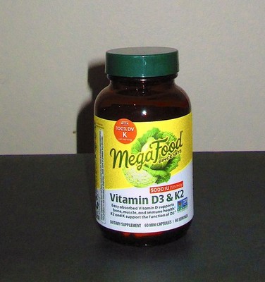 MegaFood-Vitamin D3 5000 IU with K & K2-60 Capsules